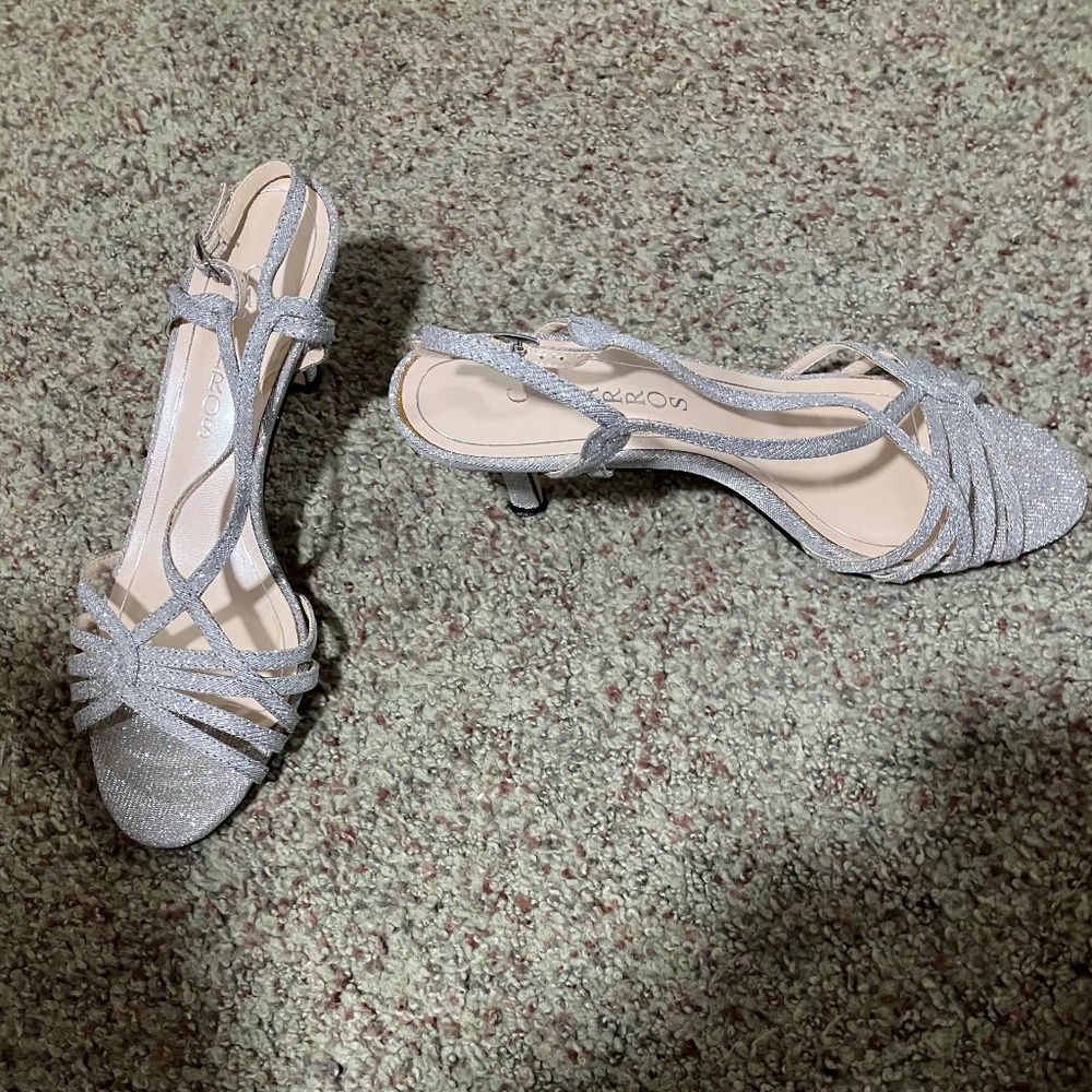 Cappros strappy silver heels